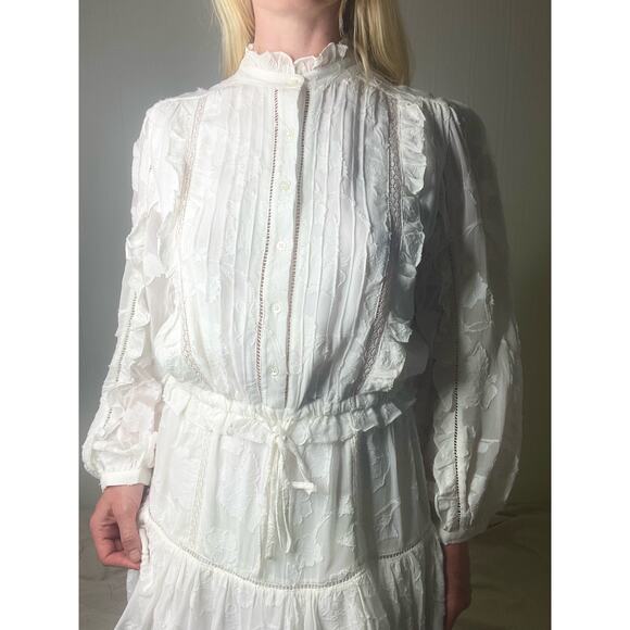 JOIE Adel B White Eyelet Lace Long Sleeve Cotton Dress US SMALL NWT $378 - Picture 10 of 16